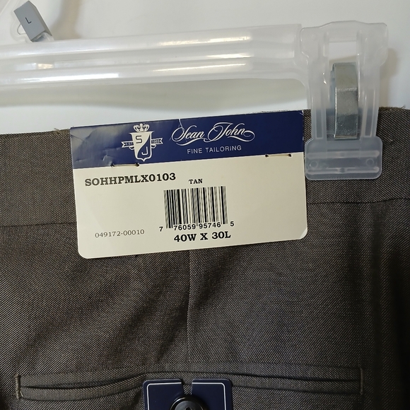 Sean John Mens Dress Pants Size 40W X 28L Color Tan/Brown - Picture 11 of 12